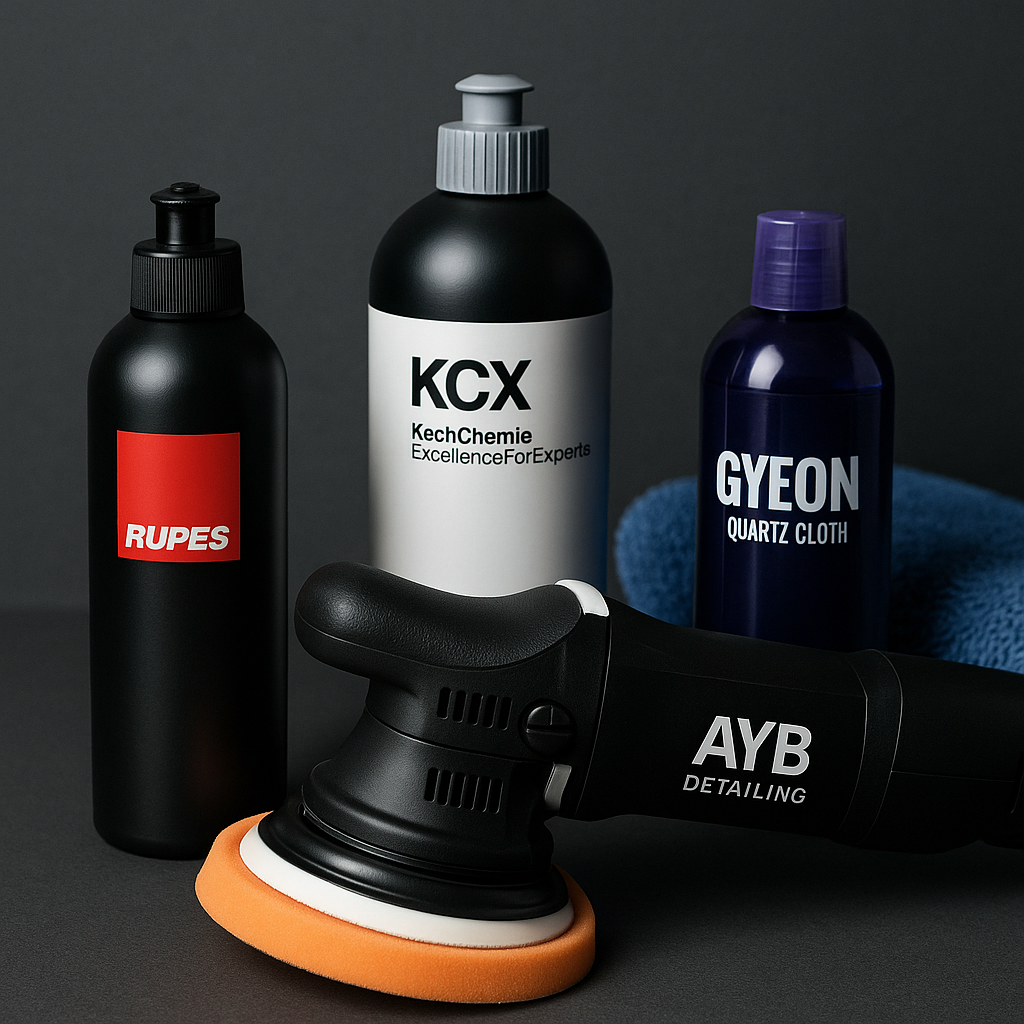 Professional detailing chemicals and polishing machine by AYB Detailing in Cincinnati