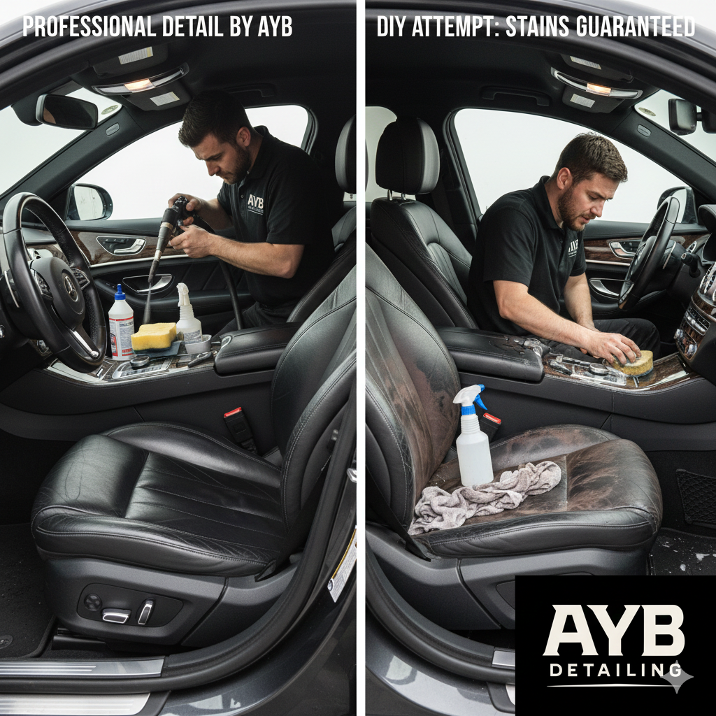 interior cleaning stains caused by improper DIY car interior cleaning